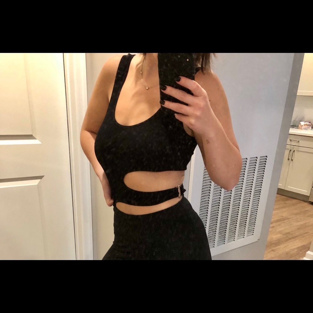 black cutout body suit